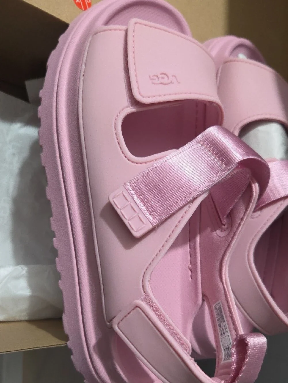 UGG Kids Pink Adjustable Slide Sandals